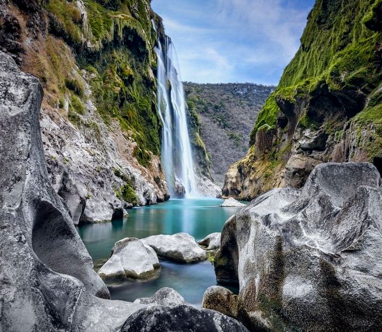 cachoeira em Huasteca Potosina, um dos lugares mais exclusivos para se visitar no México