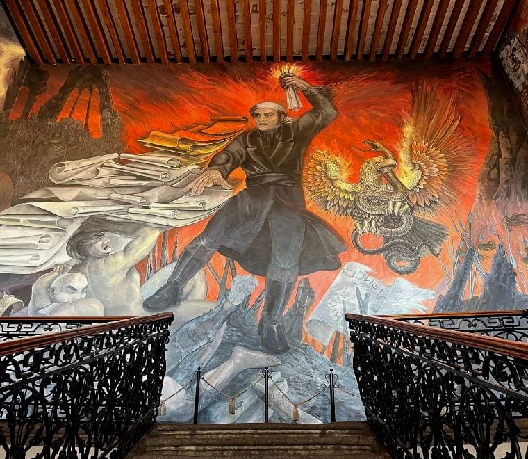 mural mexicano pintado na parede