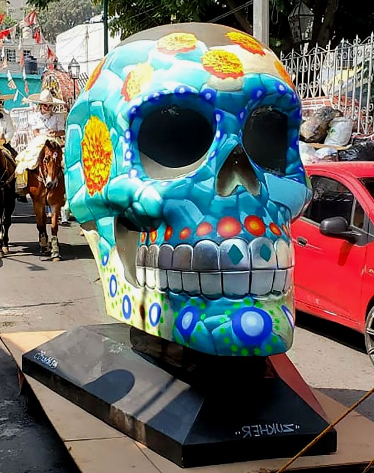 Crânios Monumentais de Tlahuac México, eventos do dia dos mortos