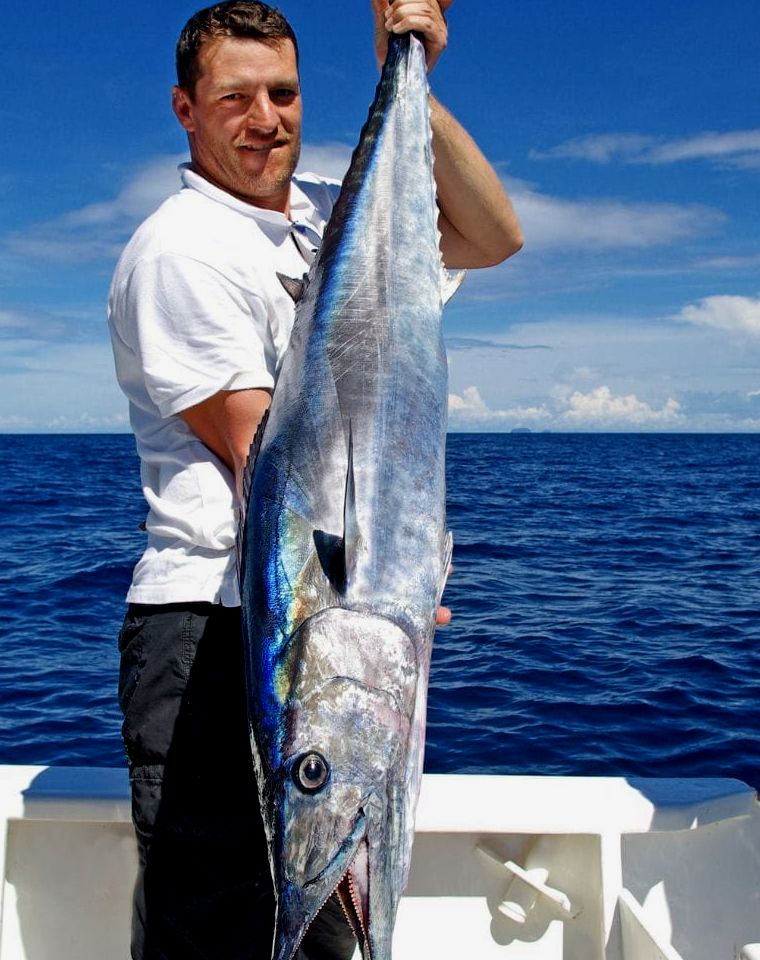 grande atum capturado durante a pesca em alto mar