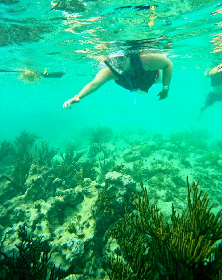 mergulho com snorkel em akumal méxico
