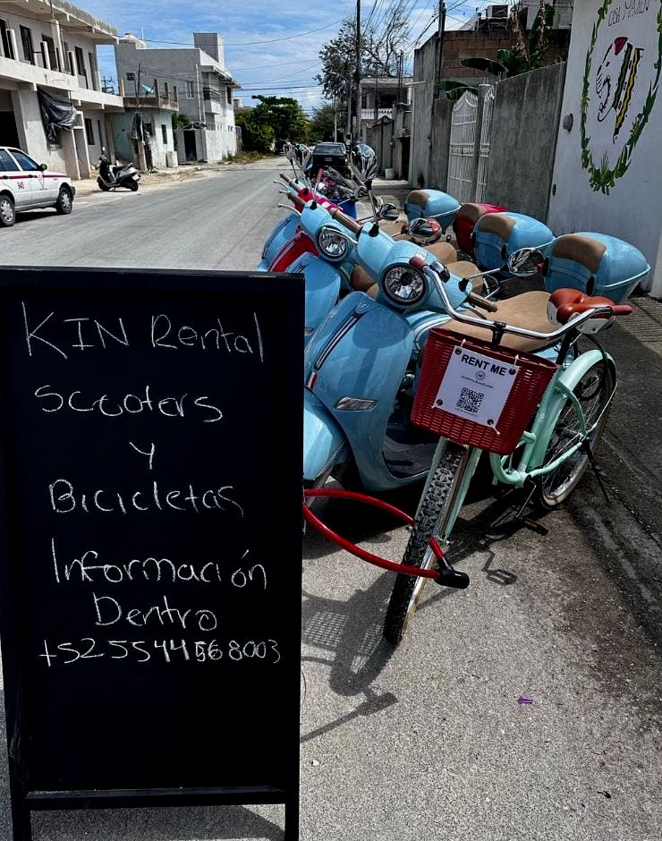 empresa de aluguel de bicicletas e scooters em tulum